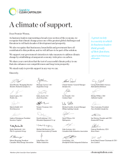A climate of support. - Council for Clean Capitalism