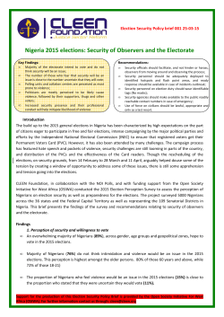 Nigeria 2015 elections: Security of Observers and the Electorate