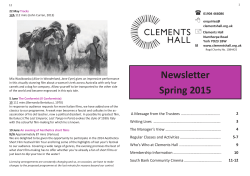 Clements Hall newsletter Summer 2015