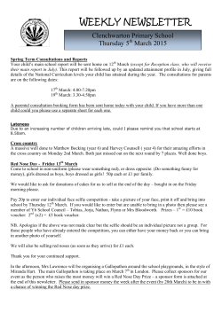 Newsletter 5th March 2015 - Clenchwarton Primary School