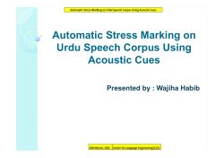 Automatic Stress Marking on Urdu Speech Corpus Using Acoustic