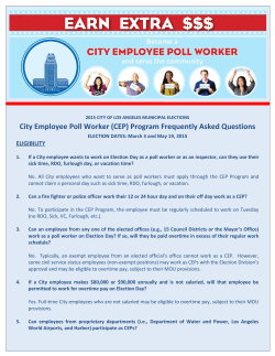 City Employee Poll Worker (CEP) Program Frequently