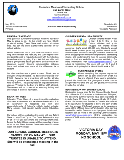 May 2015 Newsletter - Clearview Meadows Elementary School