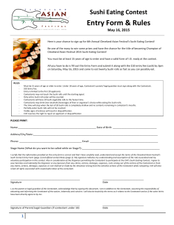 2015 Sushi Eating Contest Form