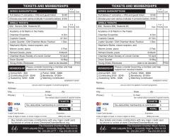 Printable order form  - Cleveland Chamber Music Society