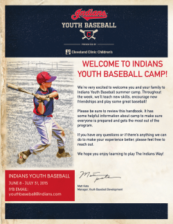 welcome to indians youth baseball camp!