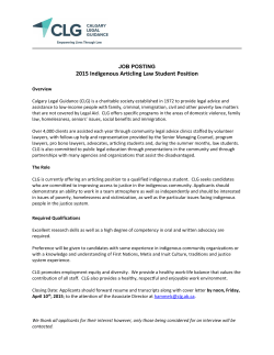 2015 Indigenous Articling Law Student Position