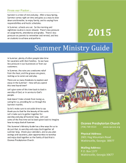 2015 Summer Ministry Guide - Website Management Center