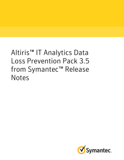 Altirisâ¢ IT Analytics Data Loss Prevention Pack 3.5 from Symantec