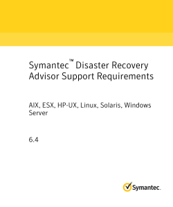 Veritas Disaster Recovery Advisor Support Requirements
