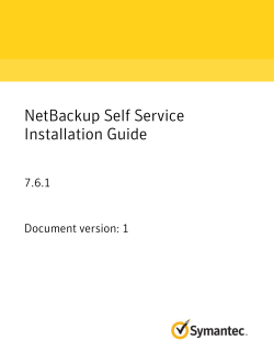 NetBackup Self Service Installation Guide