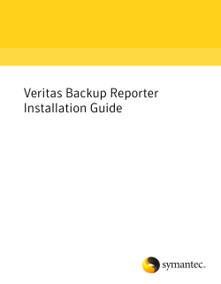 Veritas Backup Reporter Installation Guide