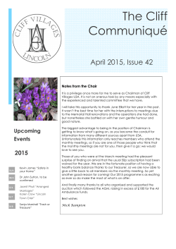 April 2015 Newsletter - Cliff Villages (Lincoln) U3A