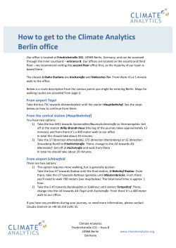 How to get to the Climate Analytics Berlin office