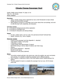 Climate Change Scavenger Hunt - Nunavut Climate Change Centre