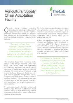 Agricultural Supply Chain Adaptation Facility
