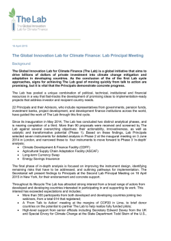 The Lab_Principal Meeting Objectives
