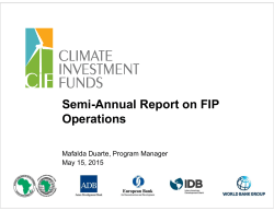 Semi-Annual Report on FIP Operations