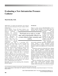 Evaluating a New Intrauterine Pressure Catheter