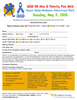 Sunday, May 3, 2015 - Clinics - Center for Excellence in Disabilities