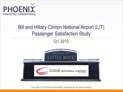 Passenger Satisfaction Study - Bill and Hillary Clinton National Airport