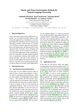 Matrix and Tensor Factorization Methods for Natural Language