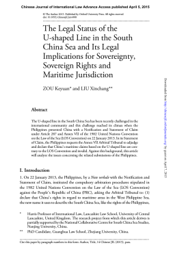 The Legal Status of the U-shaped Line in the South China Sea and