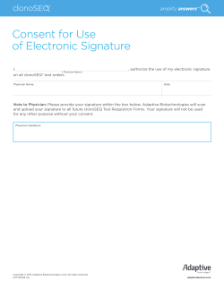 Consent for Use of Electronic Signature
