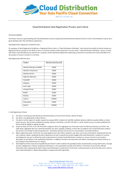 Deal Registration - Cloud Distribution Asia