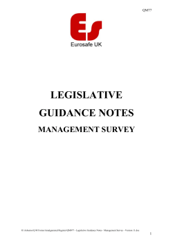 Legislative Guidance Notes - Management Survey