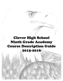Clover High School Ninth Grade Academy Course Description