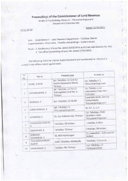 Tahsildar _ Promotion Order dated 10.04.2015