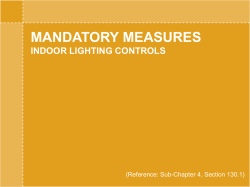 Module 3: Indoor Lighting Controls Mandatory Measures