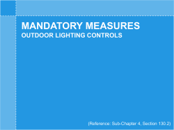 Module 5: Outdoor Lighting Controls Mandatory Measures