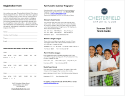 Summer Tennis Clinics Information & Registration Form