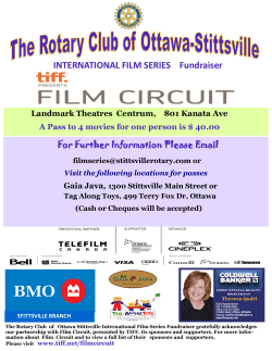 Stittsville Rotary International Film Series 2015