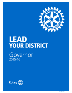 Lead Your District: Governor