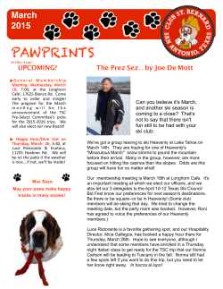 Paw Prints Newsletter - St. Bernard Ski Club
