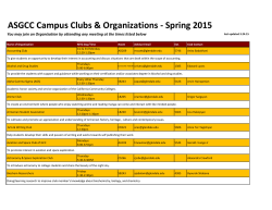 ASGCC Campus Clubs & Organizations - Spring 2015