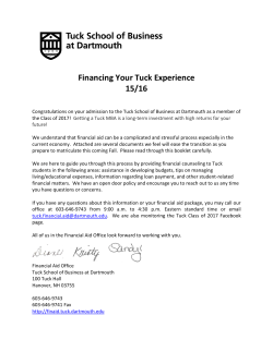 Financing Your Tuck Experience 15/16
