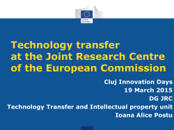 Technology transfer at the Joint Research Centre of the European