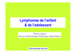 Lymphomes & adolescence