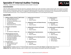Specialist IT Internal Auditor Training