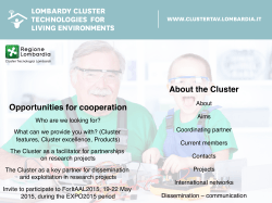 LOMBARDY CLUSTER TECHNOLOGIES FOR LIVING