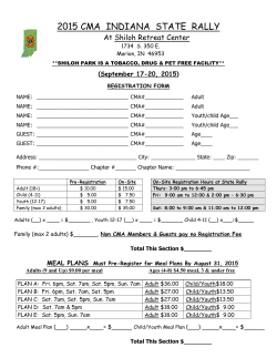 2015 State Rally Registration