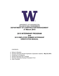 Summer Internship Manual - Construction Management