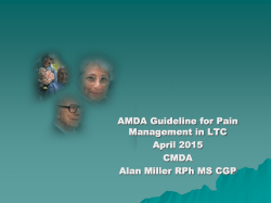 AMDA Guidelines for Pain Management in LTC