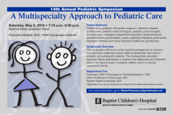 A Multispecialty Approach to Pediatric Care