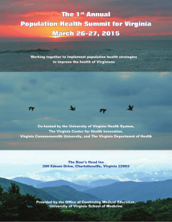 The 1st Annual Population Health Summit for Virginia March 26