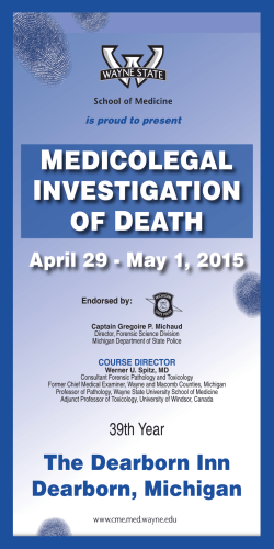 MEDICOLEGAL INVESTIGATION OF DEATH
